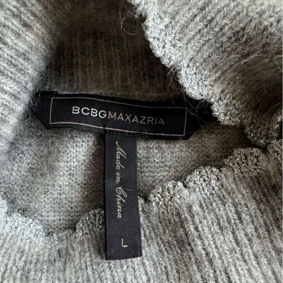 BCBG MAXAZRIA Mixed Intarsia Metallic Turtleneck Sweater Women’s Sz L Casual - Picture 10 of 10